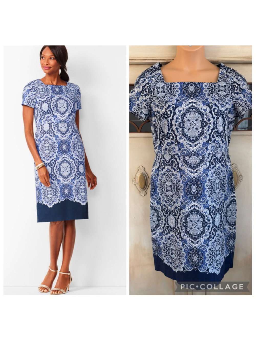 EUC TALBOTS MEDALLION SHEATH DRESS | Size 10